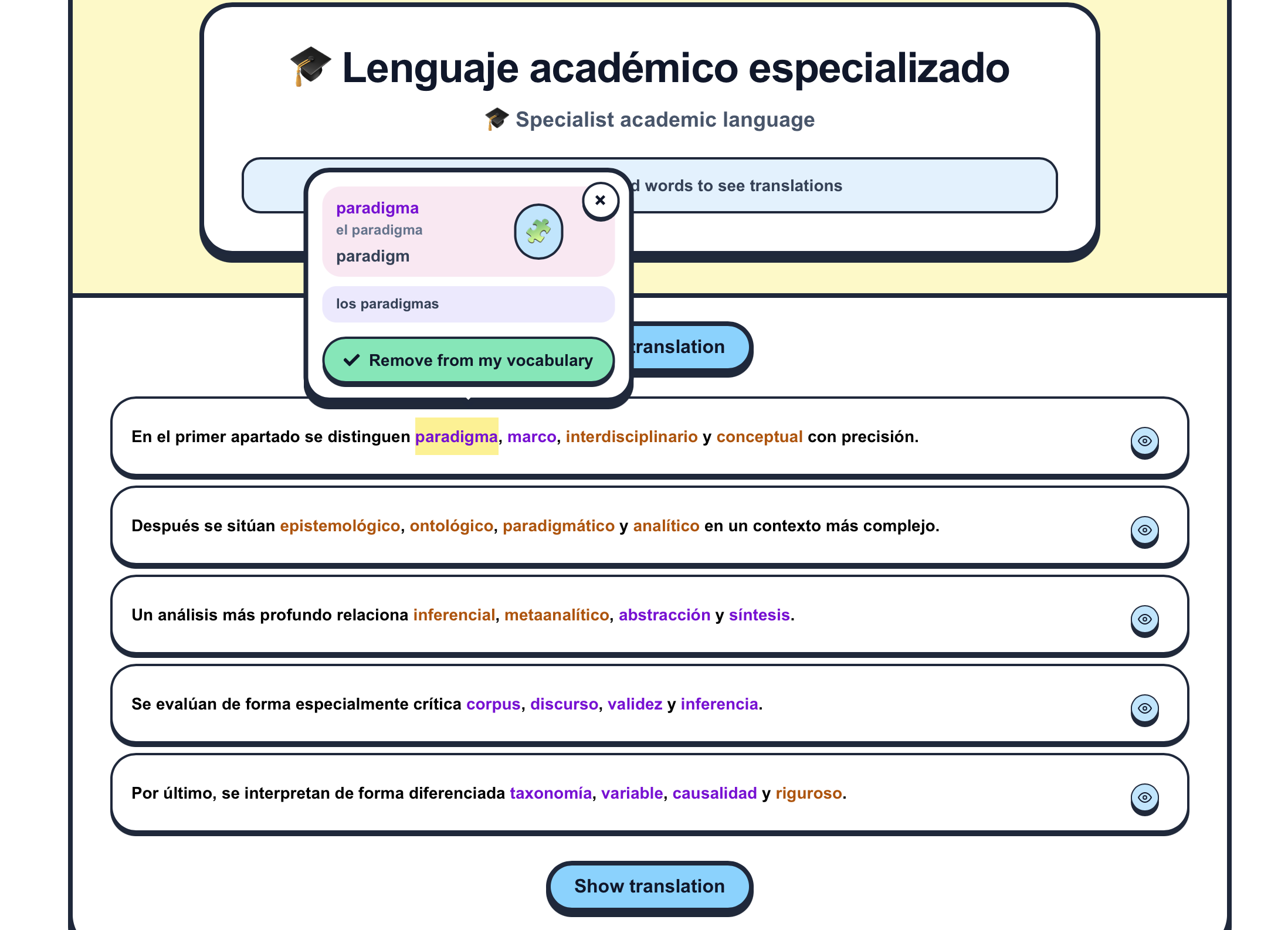 Jacklyt level-adapted reading screen